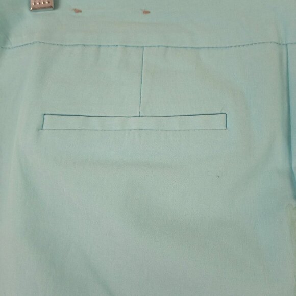 Chico's Brigitte Womens 2 L 12 Aqua Blue Pull On Slim Capri Cropped Pants - Picture 4 of 6